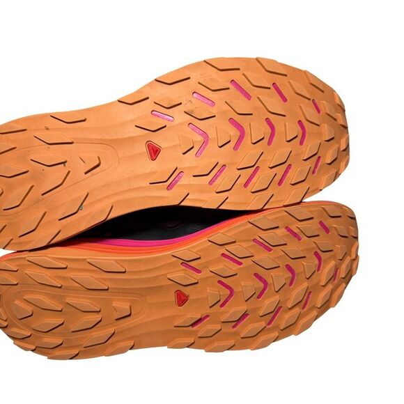 Salomon Gray Trail Shoe with Pink and Orange Midsole main image 7